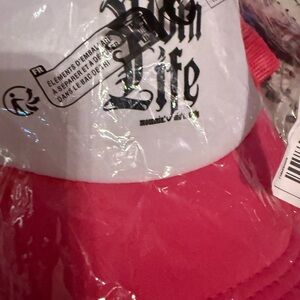 White and Red 'Mom Life' Trucker Hat